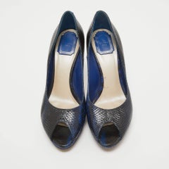 Dior Marineblaue/Schwarze Sneak geprägte Miss Dior Pumps Größe 39,5
