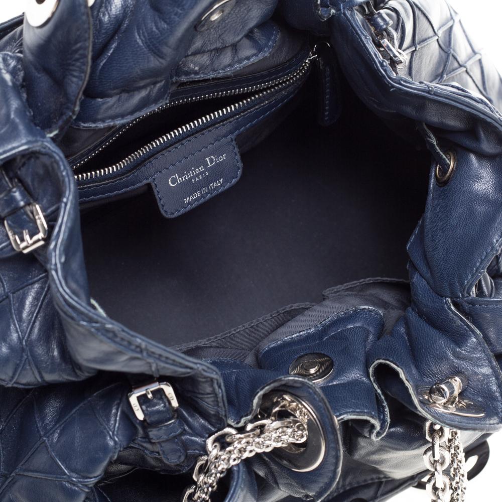 Dior Navy Blue Cannage Leather Le Trente Hobo 1