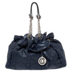 Dior Navy Blue Cannage Leather Le Trente Hobo