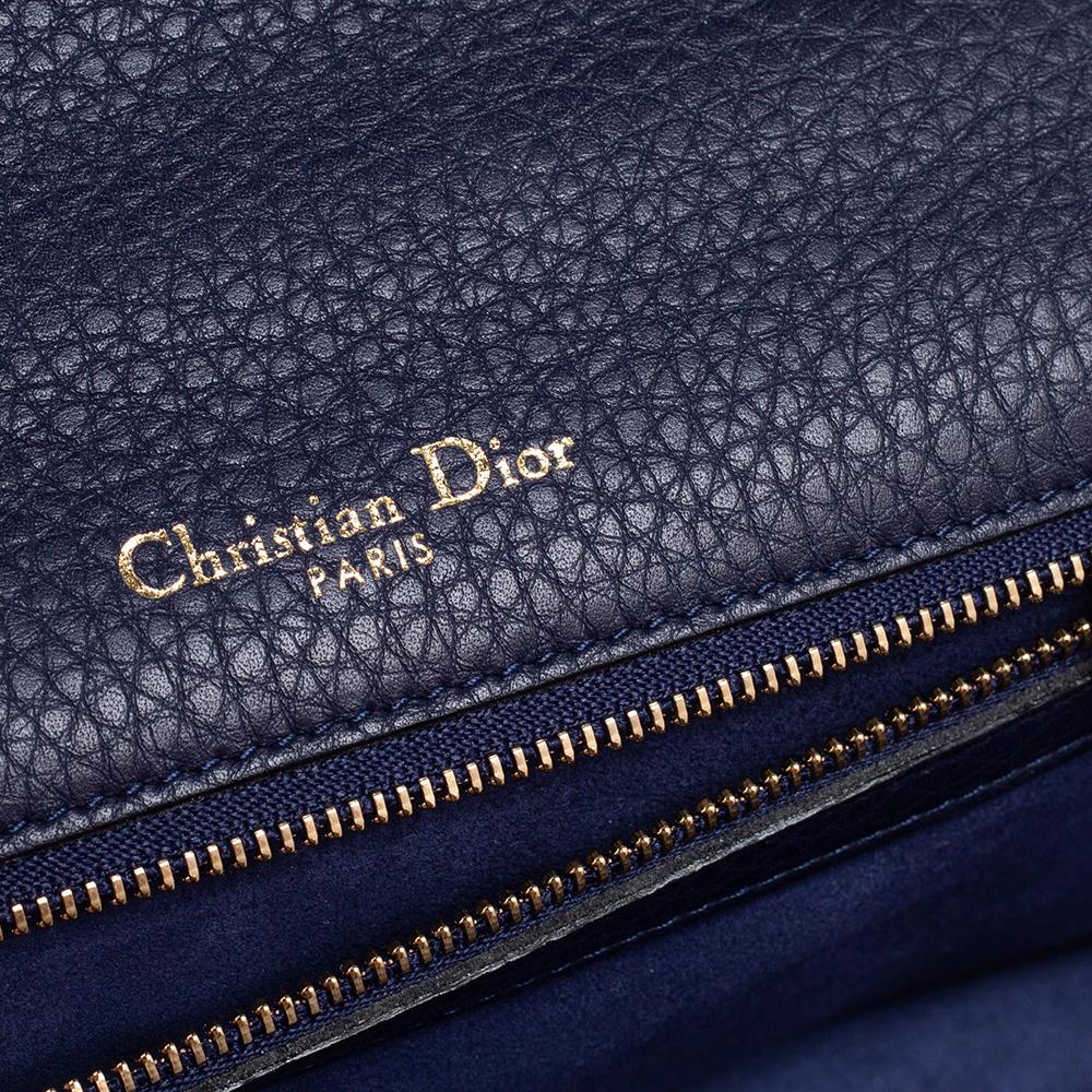Dior Navy Blue Cannage Leather Medium Diorama Shoulder Bag 5