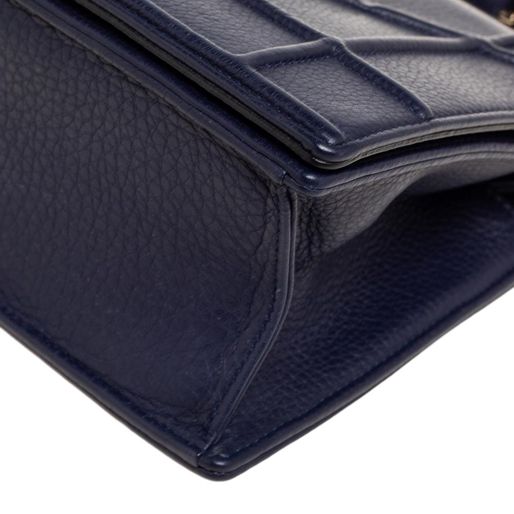 Women's Dior Navy Blue Cannage Leather Medium Diorama Shoulder Bag