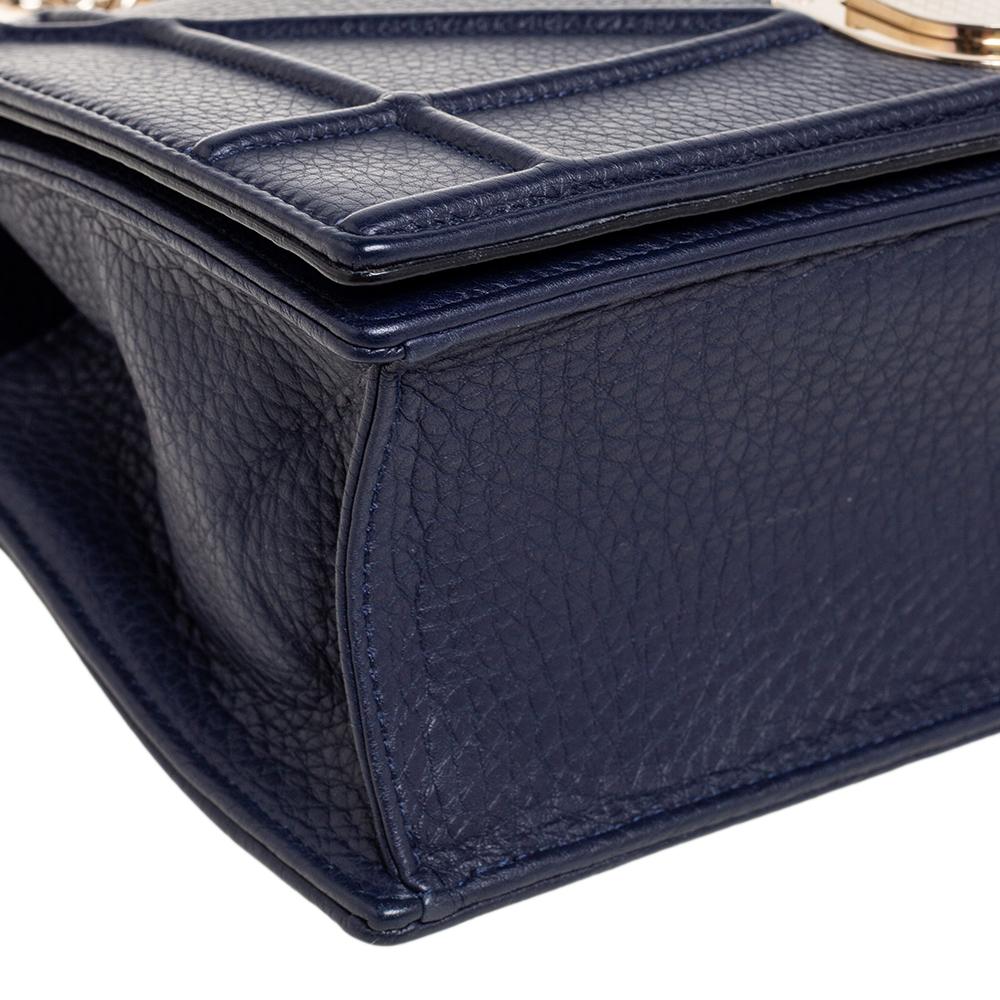 Dior Navy Blue Cannage Leather Medium Diorama Shoulder Bag 2