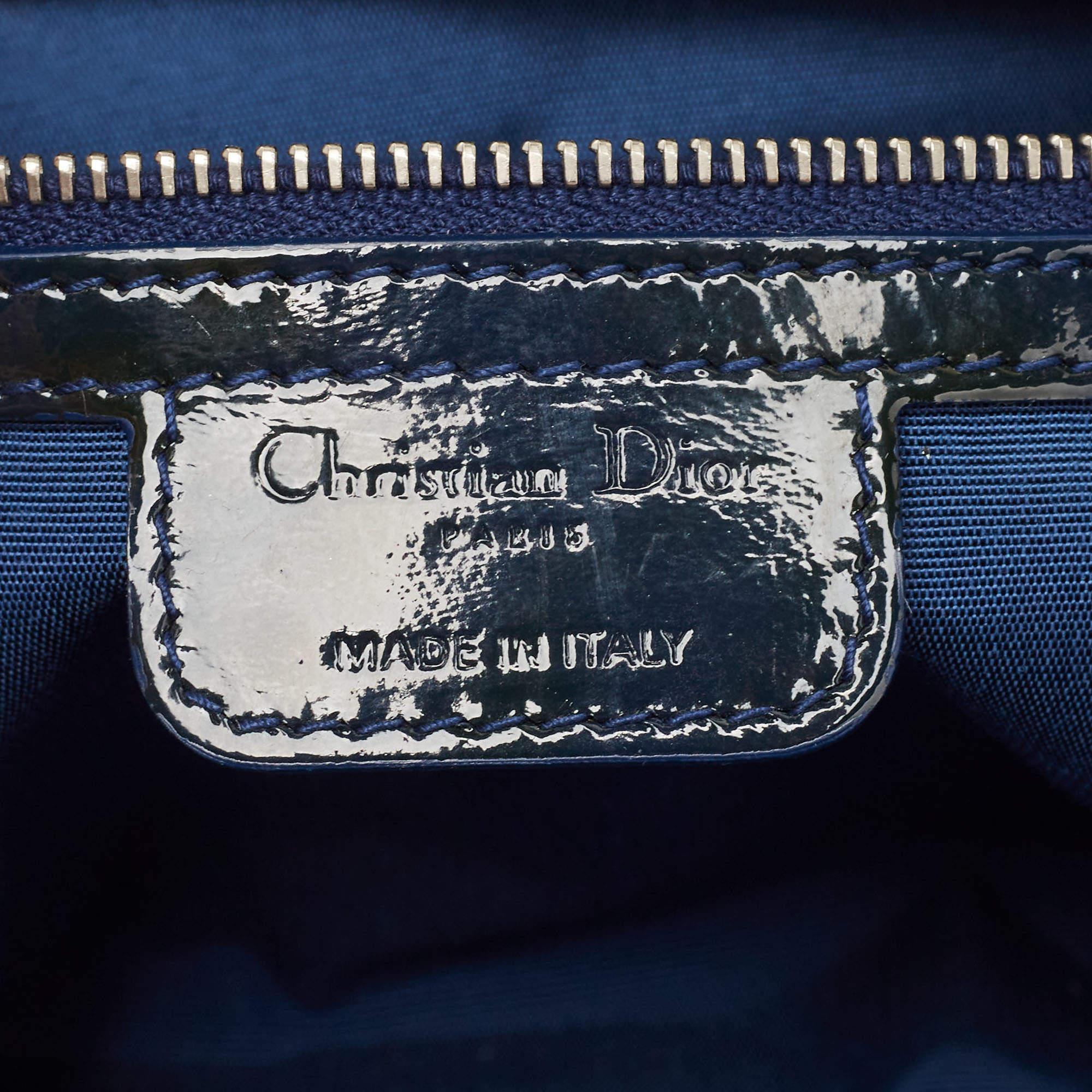 Dior Navy Blue Cannage Patent Leather Miss Dior Shoulder Bag For Sale 1