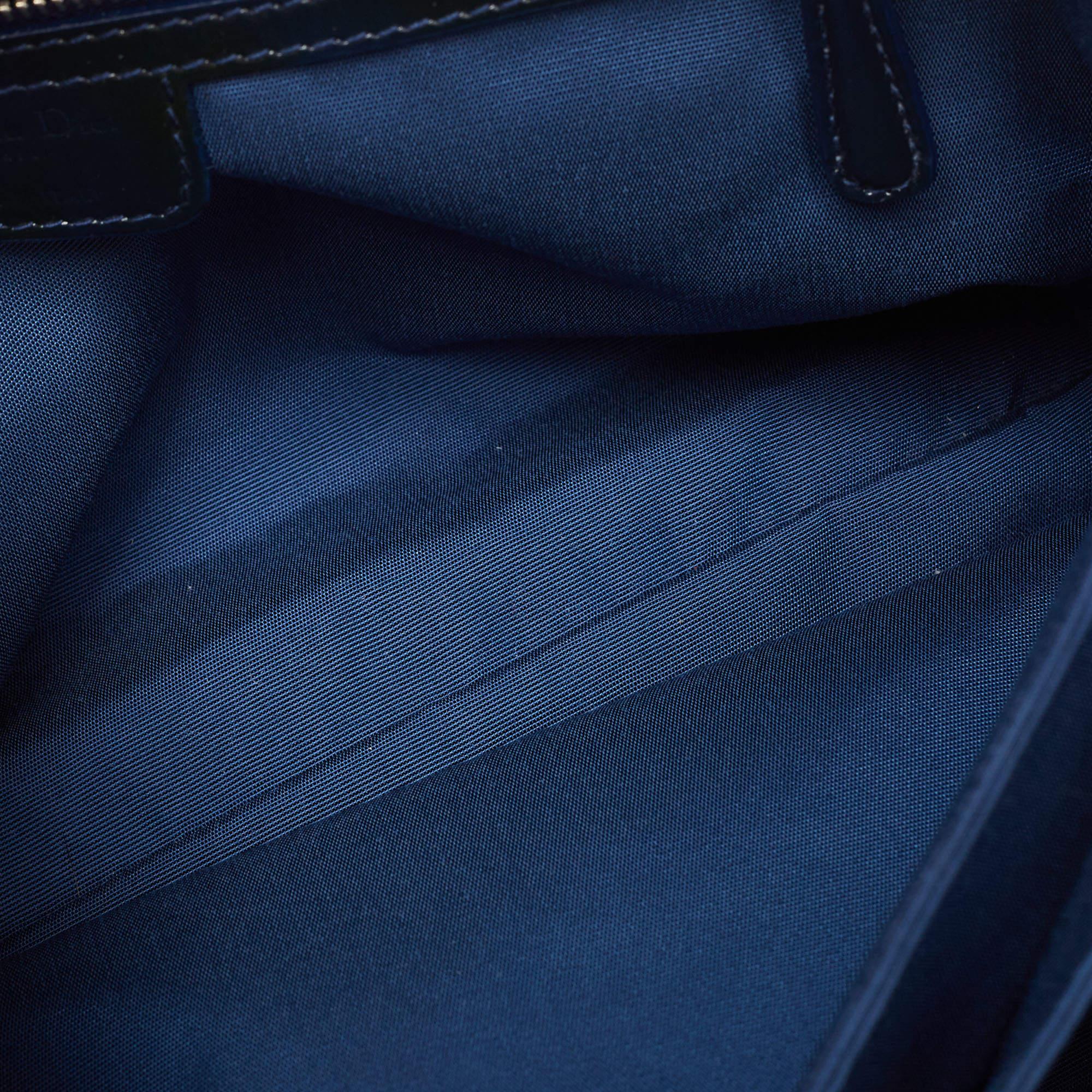 Dior Navy Blue Cannage Patent Leather Miss Dior Shoulder Bag For Sale 4