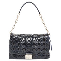 Dior Navy Blue Cannage Patent Leather Miss Dior Shoulder Bag