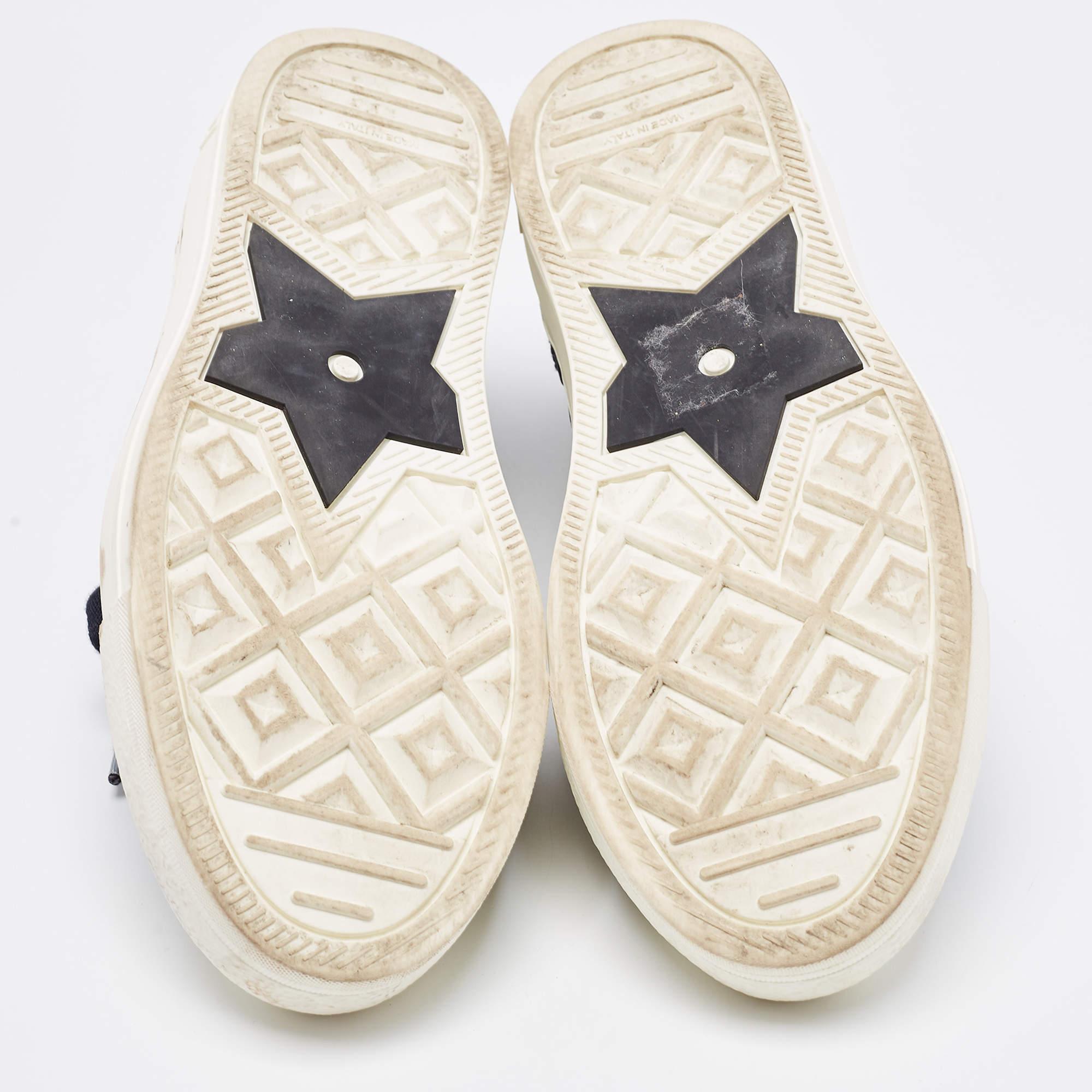 Dior Zapatillas Walk'n'Dior de lona y piel azul marino Talla 37 en venta 1