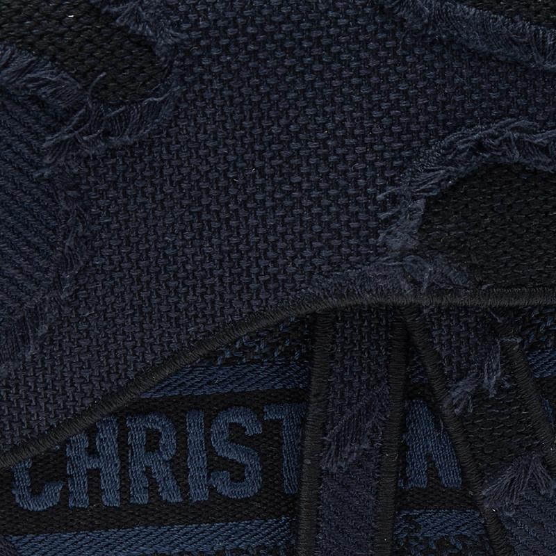 Dior Navy Blue Canvas Camouflage Embroidered Saddle Belt Bag 2