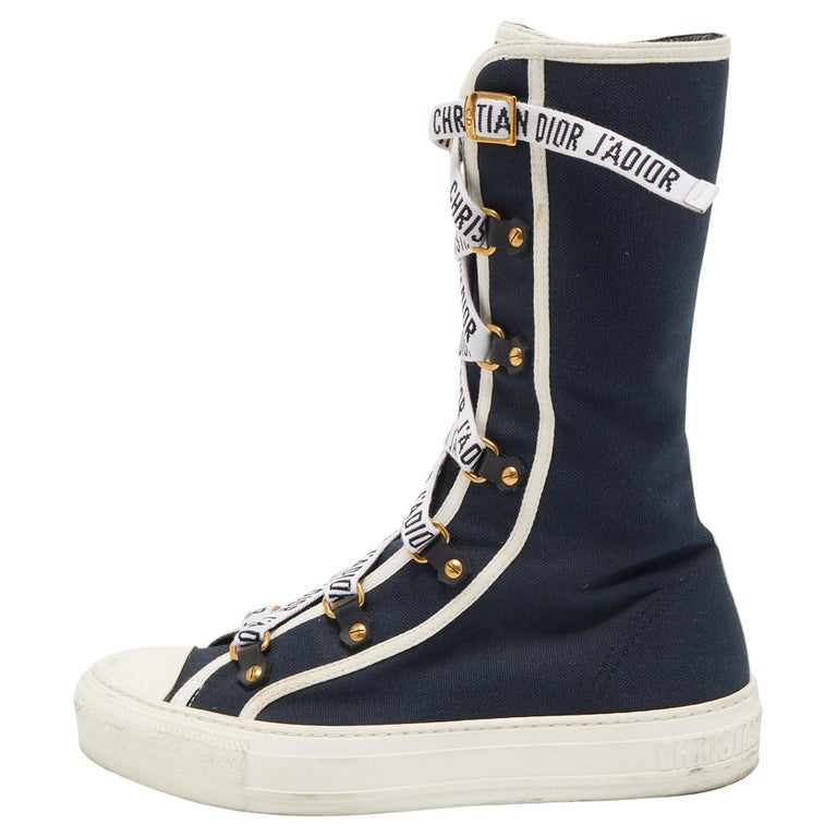 dior high top sneakers navy blue