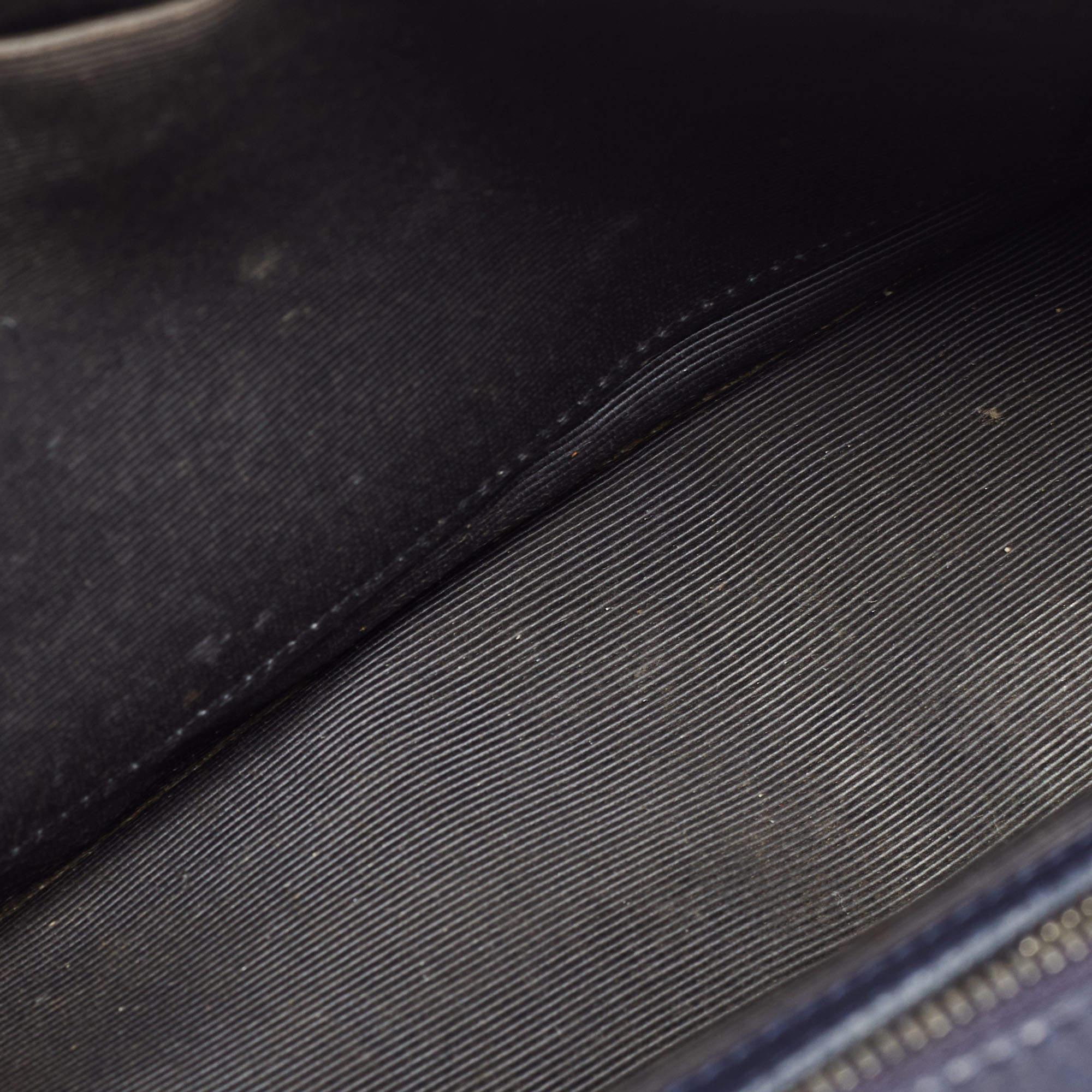 Dior Navy Blue Crackle Patent Leather Medium Diorama Shoulder Bag 13
