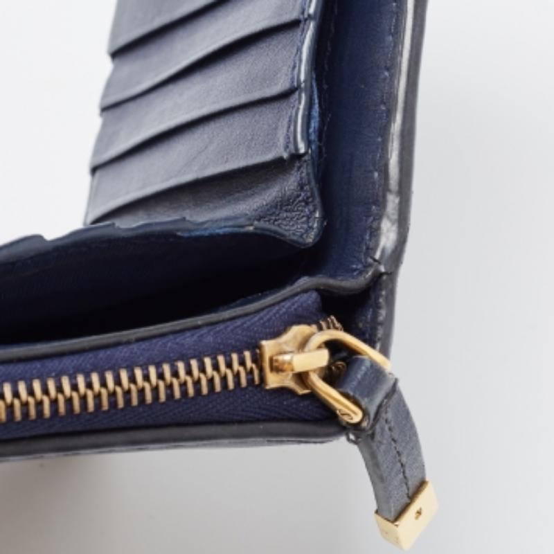 Cartera con cremallera Dior D Fence de piel azul marino en venta 5