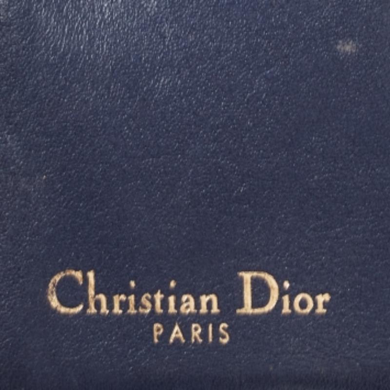 Cartera con cremallera Dior D Fence de piel azul marino en venta 3