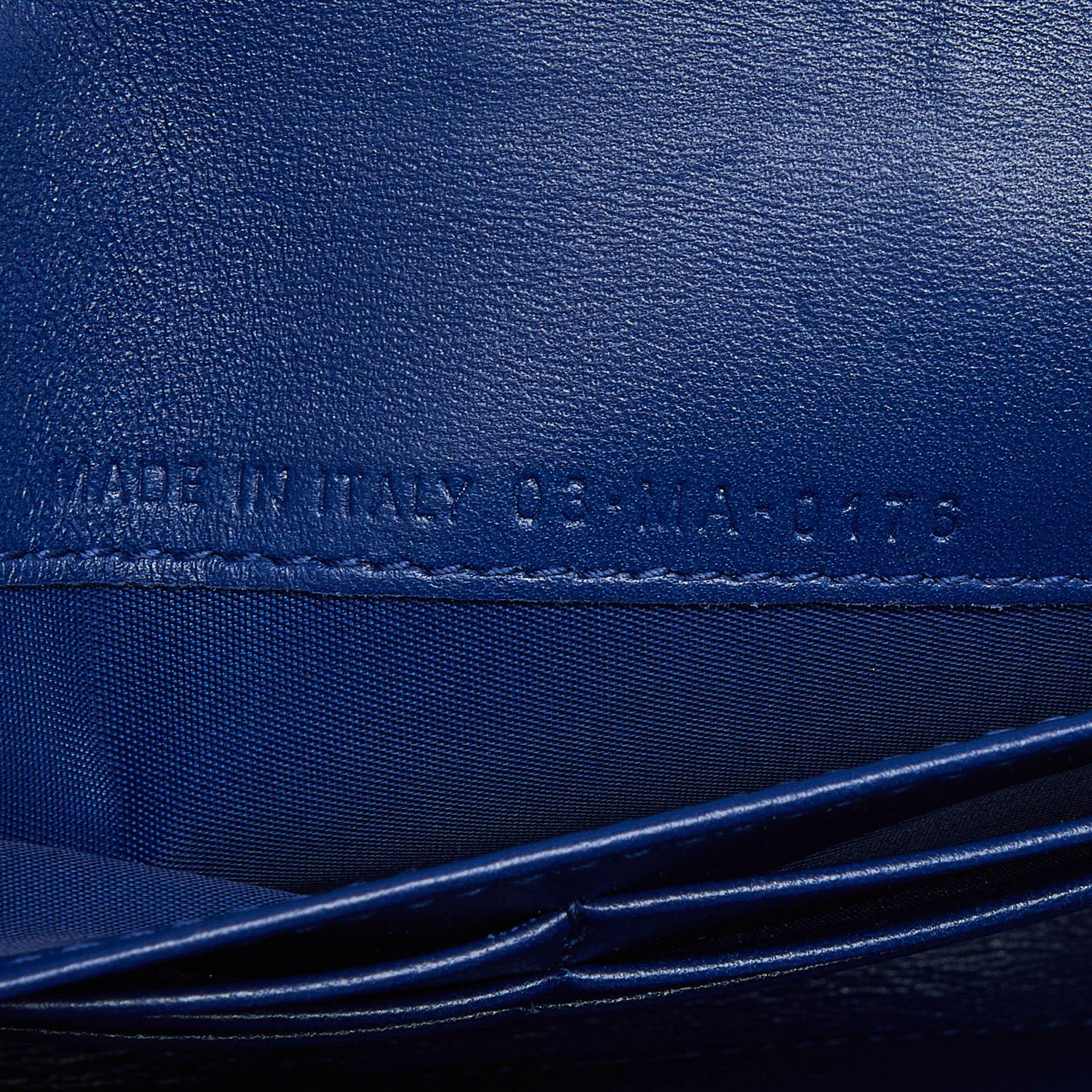 Dior Diorama Brieftasche aus marineblauem Leder an Kette, Diorama 4