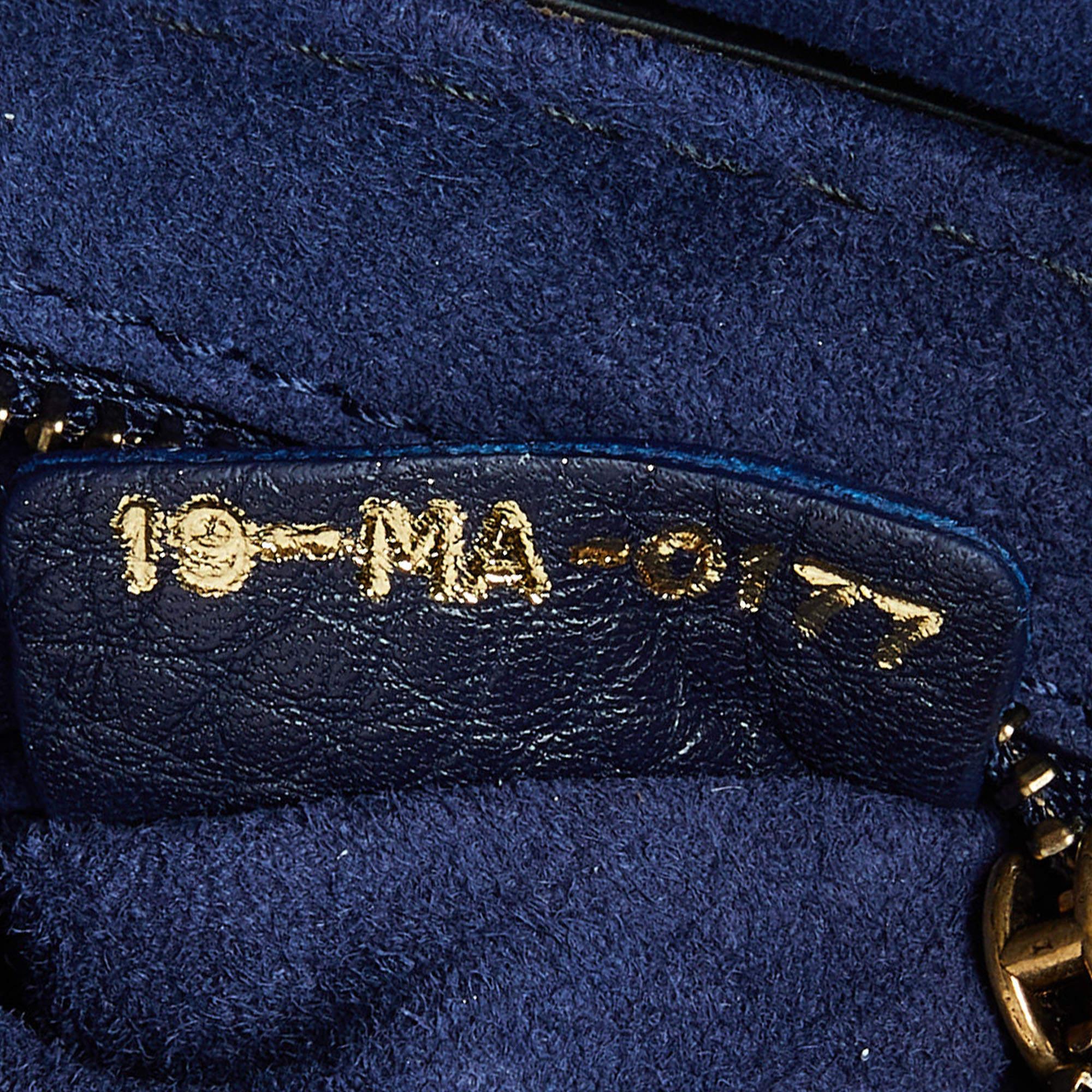 Dior Navy Blue Leather Dio(r)evolution Flap Bag For Sale 6
