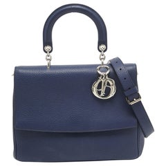 Dior Navy Blue Leather Medium Be Dior Flap Bag