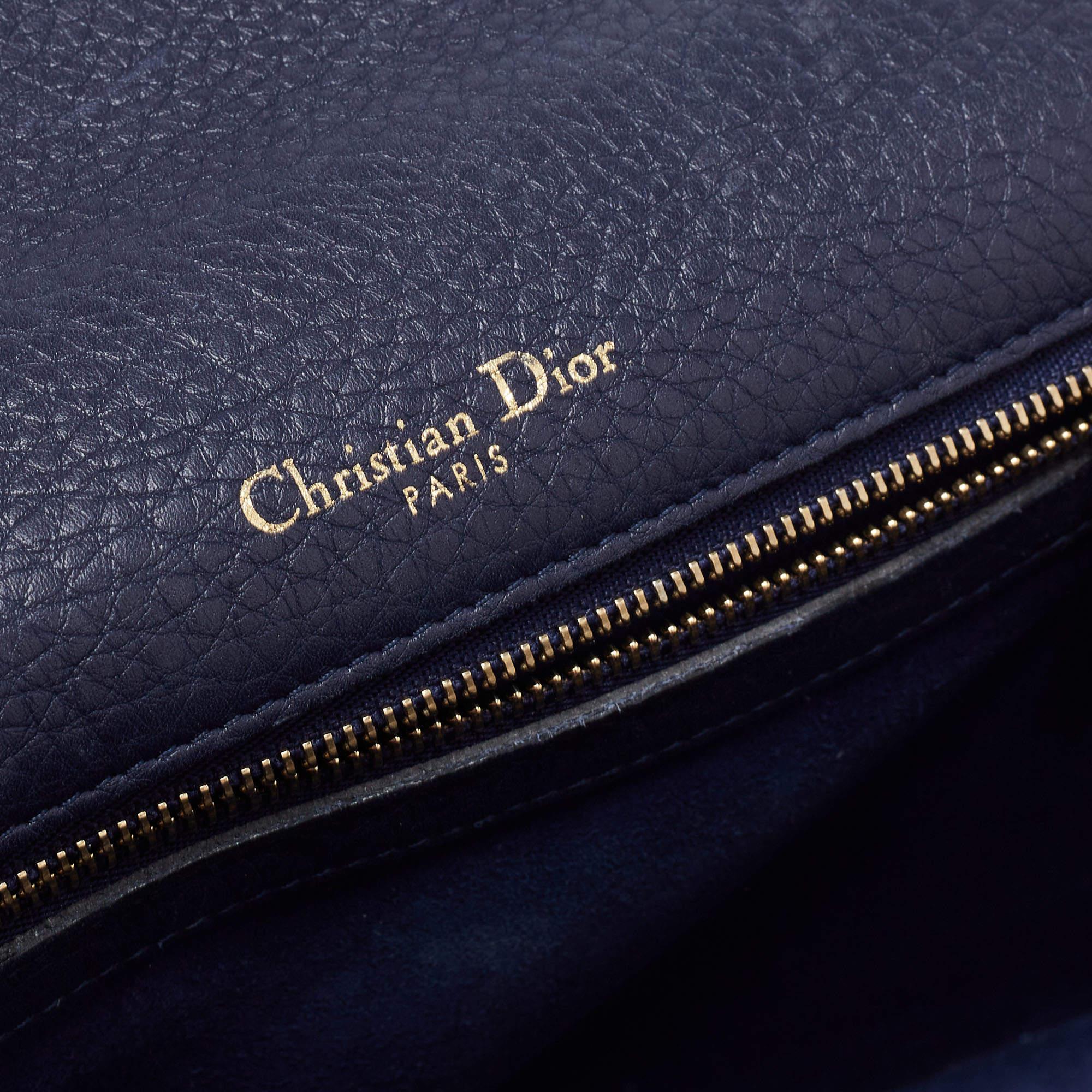 Dior Navy Blue Leather Medium Diorama Flap Shoulder Bag 4