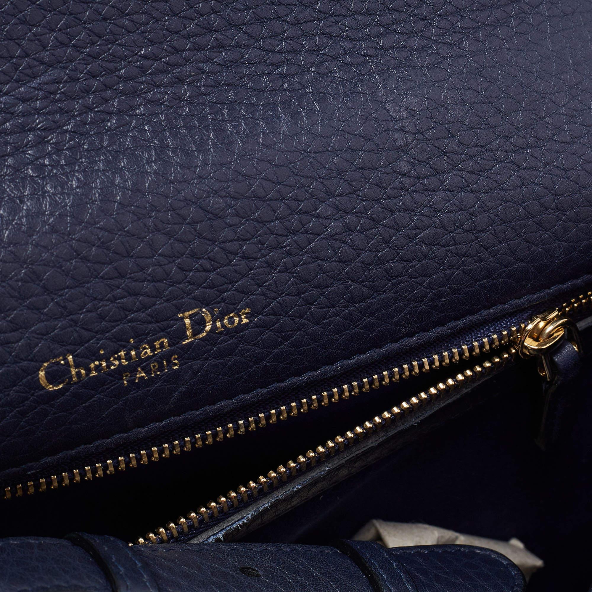 Dior Navy Blue Leather Medium Diorama Flap Shoulder Bag 11
