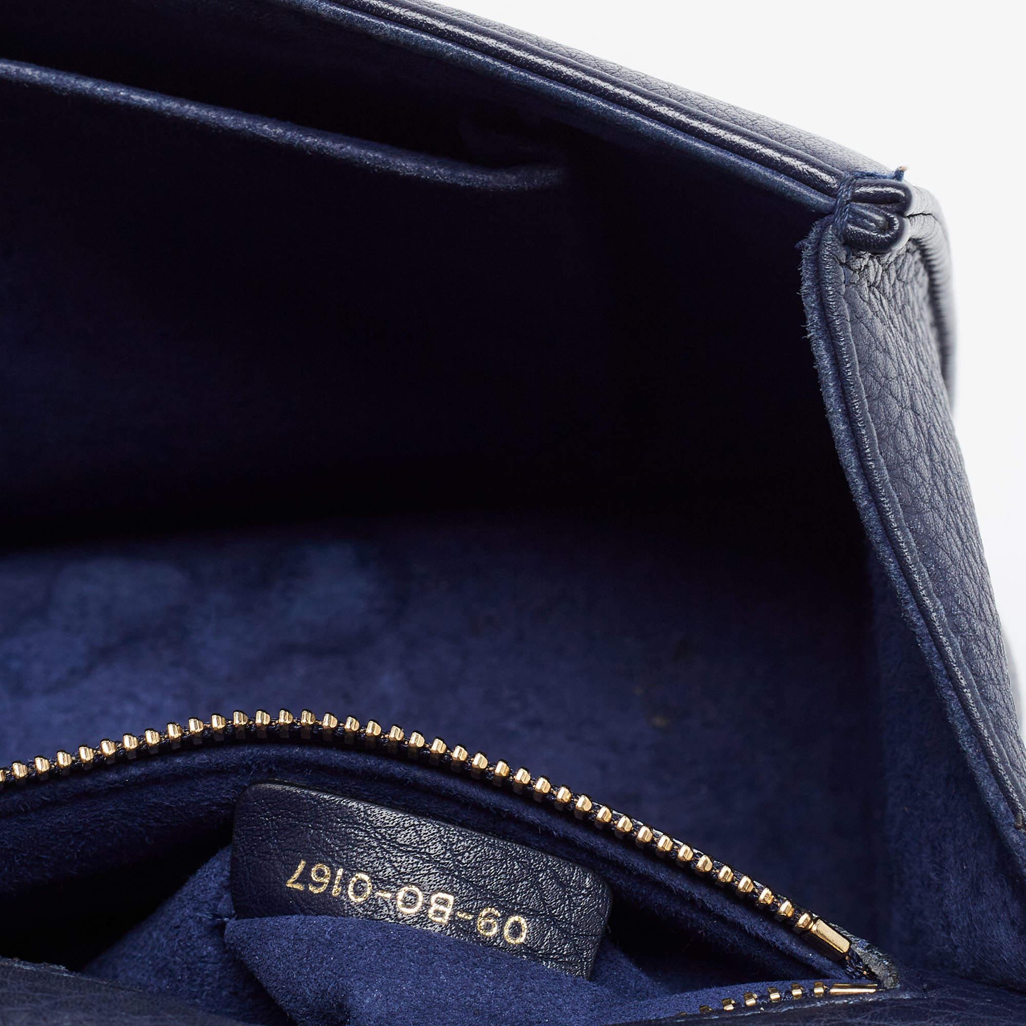 Dior Navy Blue Leather Medium Diorama Flap Shoulder Bag 12