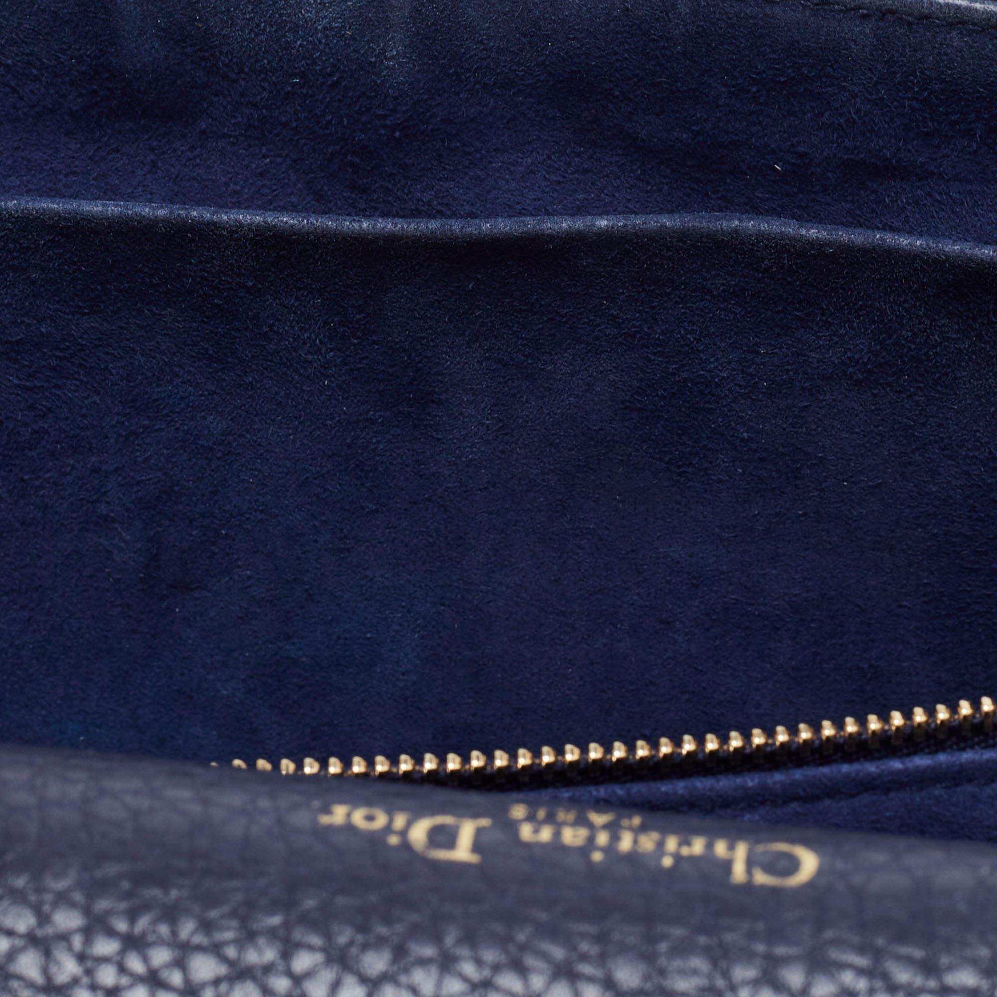 Dior Navy Blue Leather Medium Diorama Flap Shoulder Bag 13