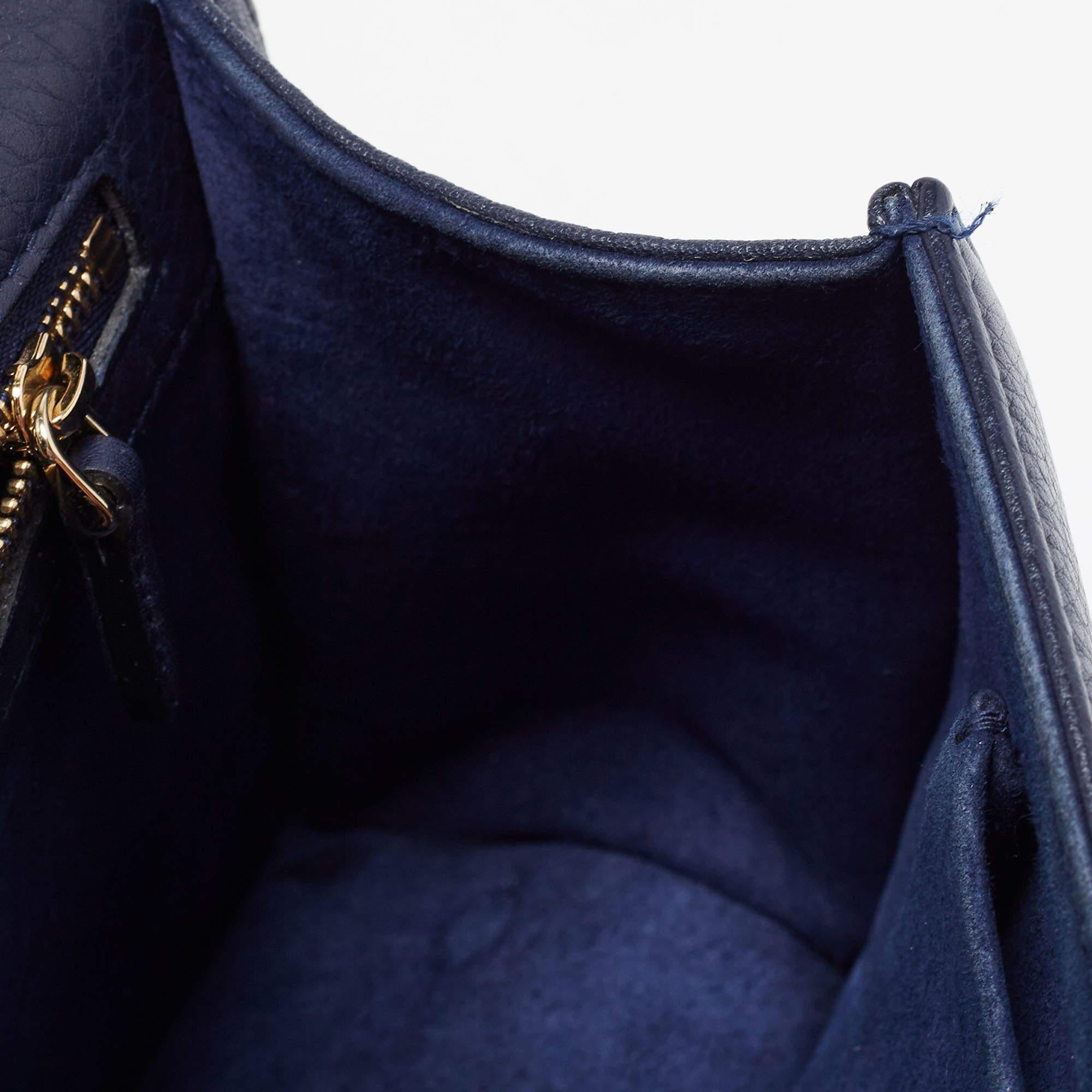 Women's Dior Navy Blue Leather Medium Diorama Flap Shoulder Bag