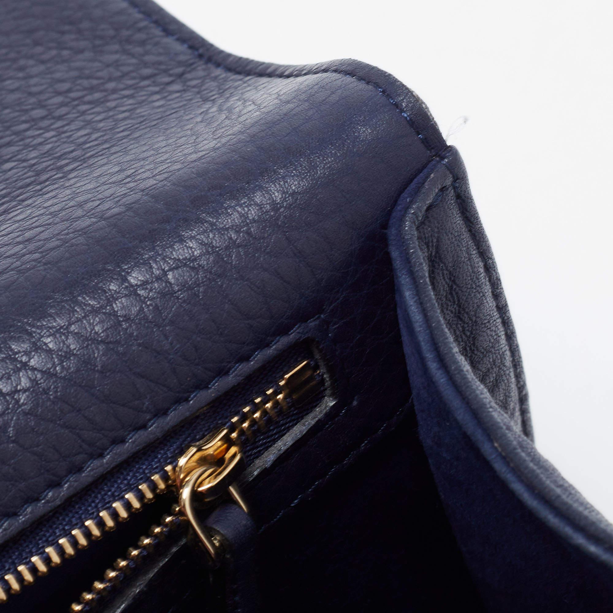 Dior Navy Blue Leather Medium Diorama Flap Shoulder Bag 1