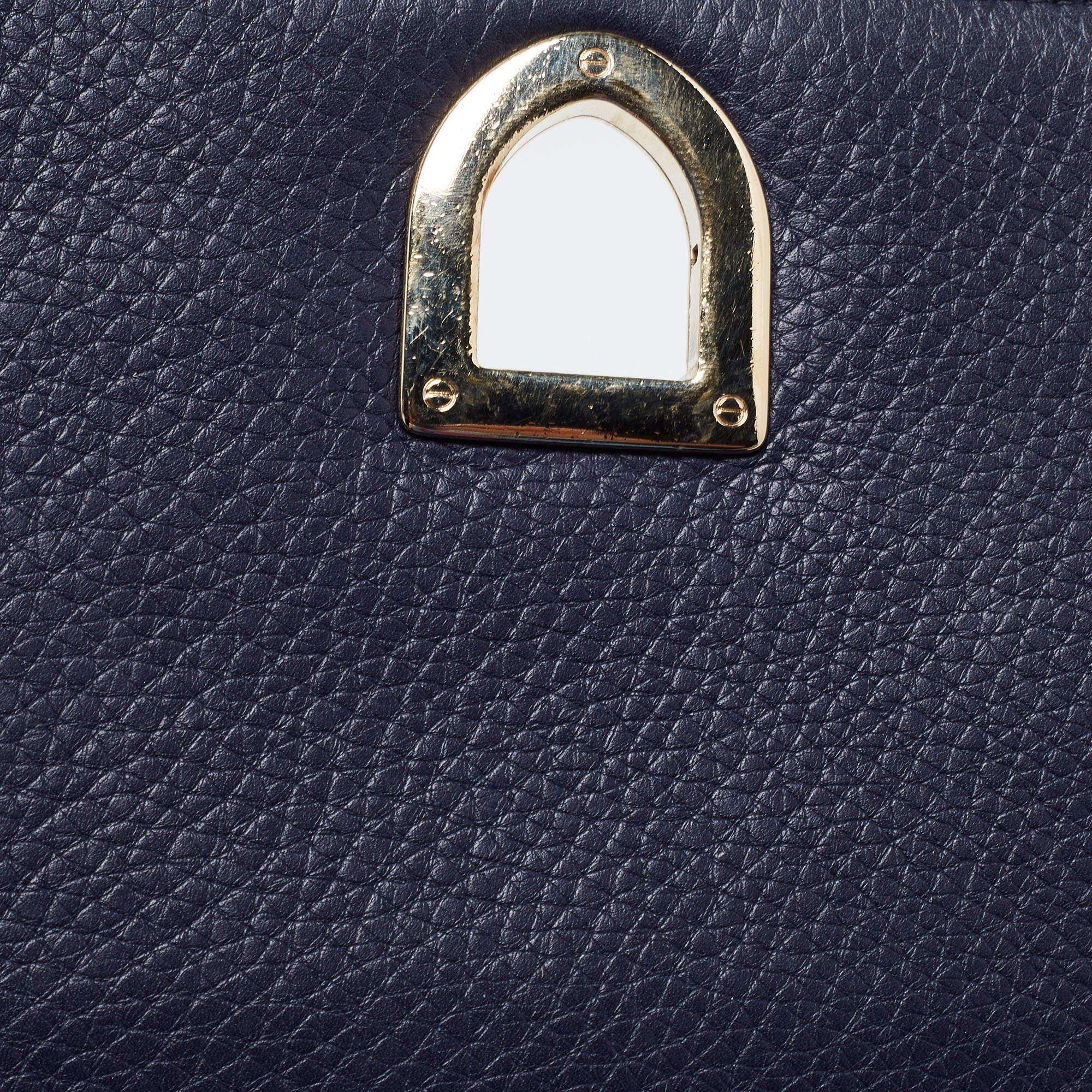 Dior Navy Blue Leather Medium Diorama Flap Shoulder Bag 2