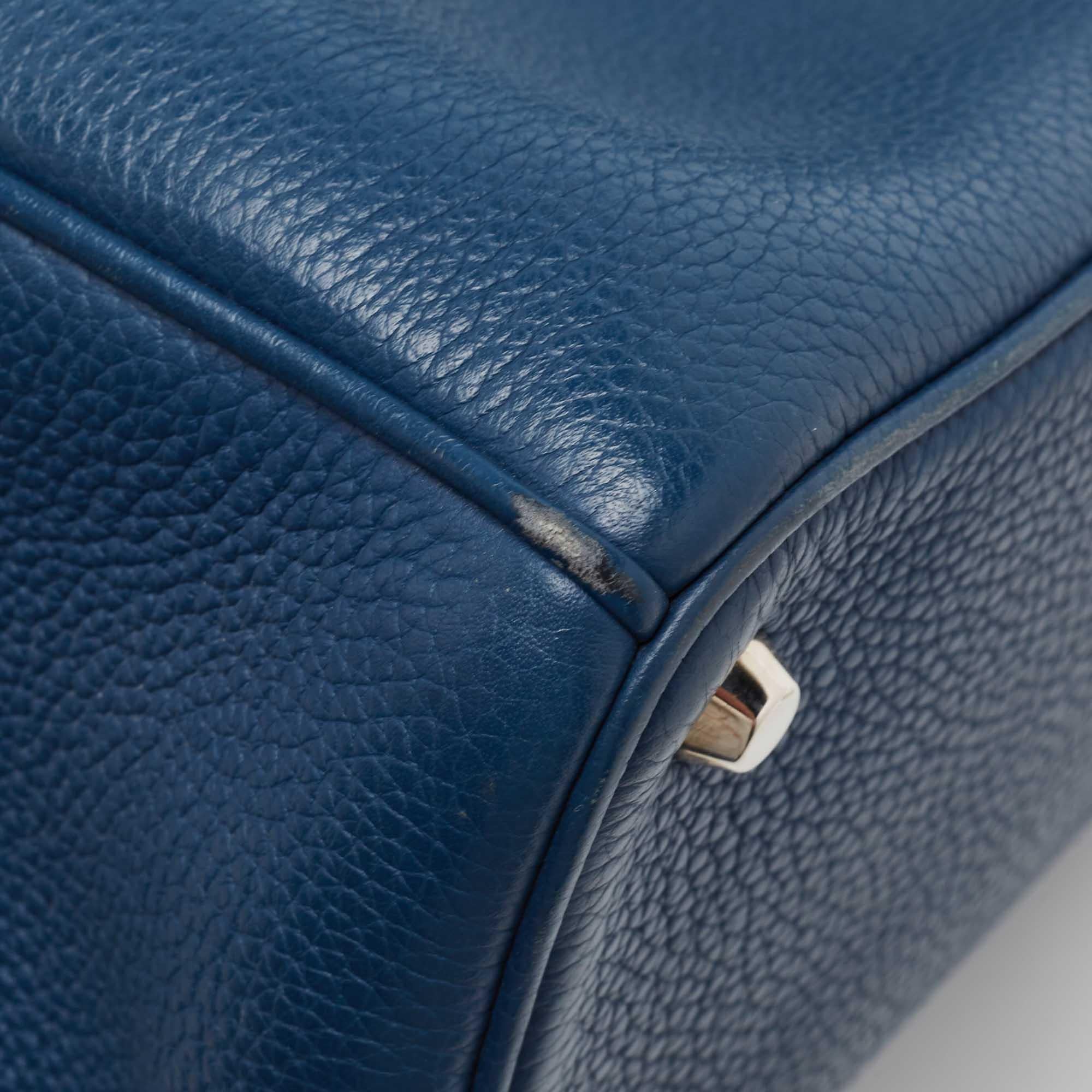 Dior Navy Blue Leather Medium Diorissimo Tote 9