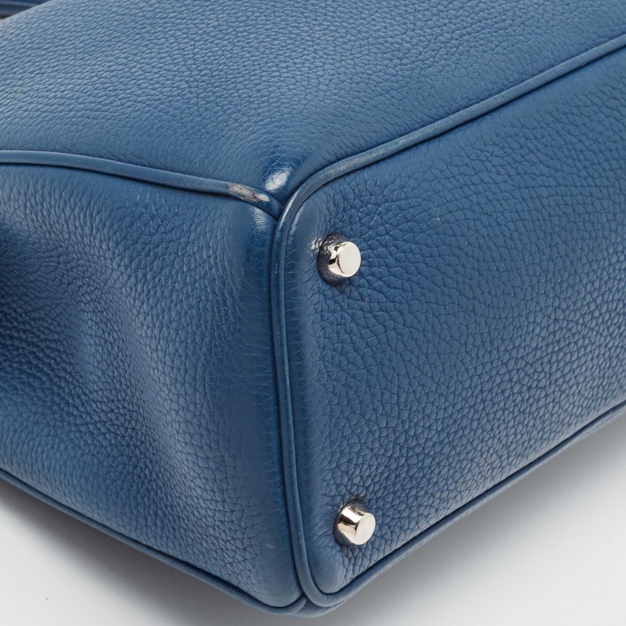 Dior Navy Blue Leather Medium Diorissimo Tote 2