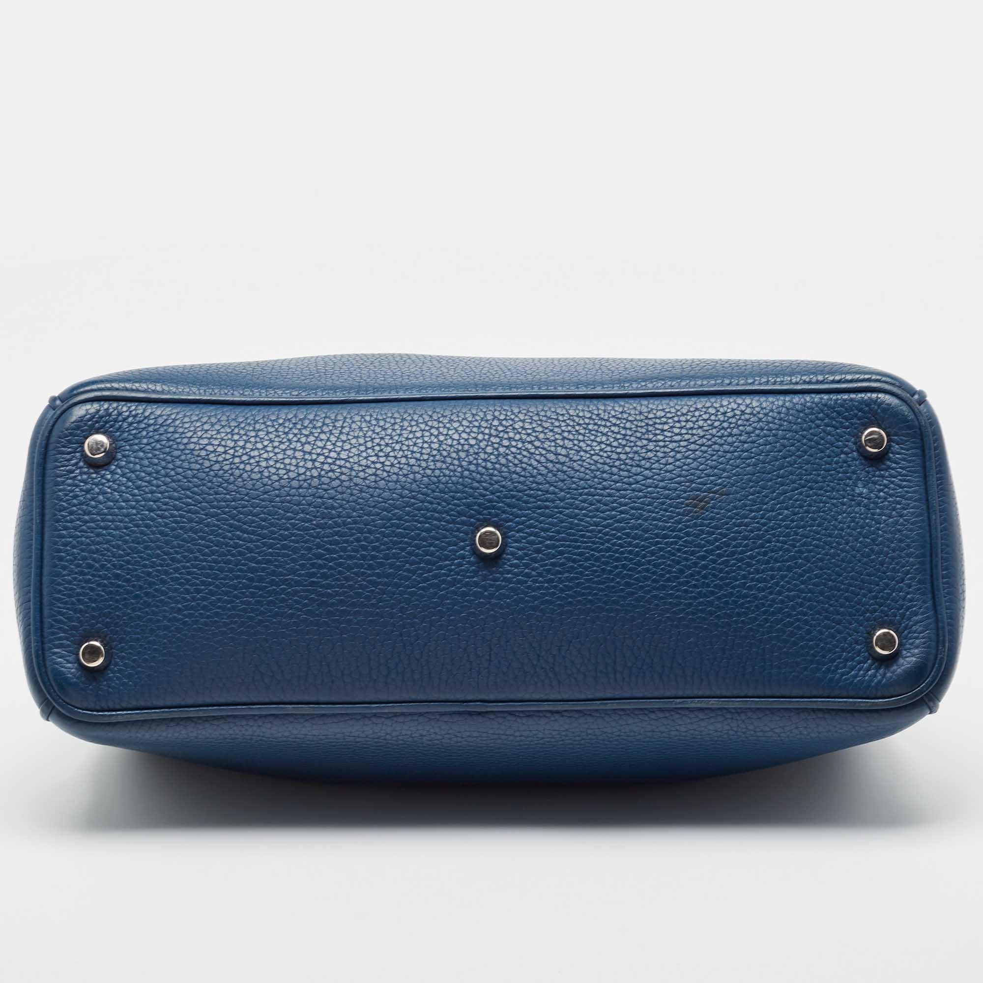 Dior Navy Blue Leather Medium Diorissimo Tote 3