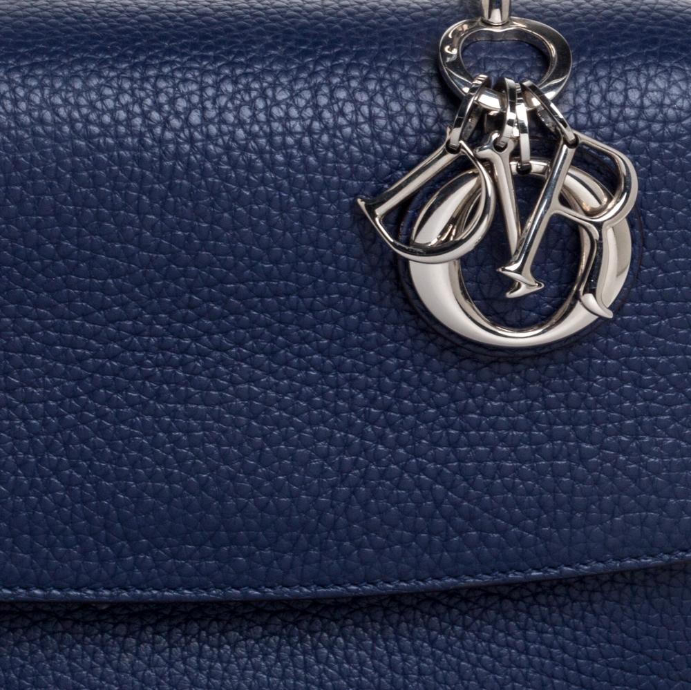 Dior Navy Blue Leather Mini Be Dior Top Handle Bag 1