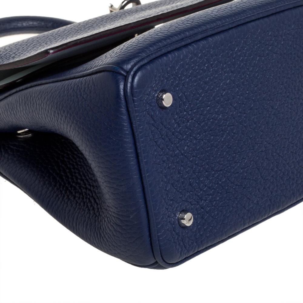 Dior Navy Blue Leather Mini Be Dior Top Handle Bag 2