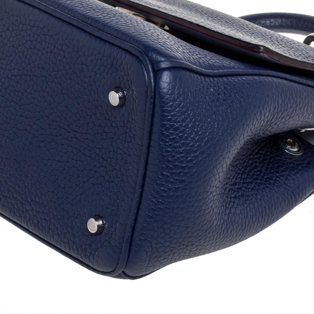 Dior Navy Blue Leather Mini Be Dior Top Handle Bag 4