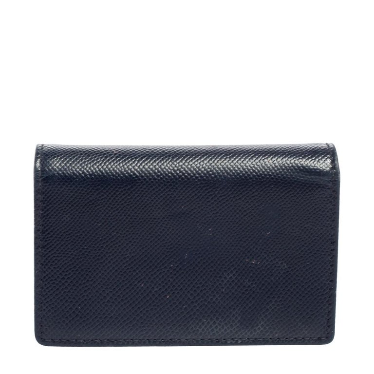 Dior Navy Blue Leather Turn Me Gusset Card Case For Sale at 1stDibs