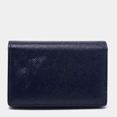 Dior Navy Blue Leather Turn Me Gusset Card Case