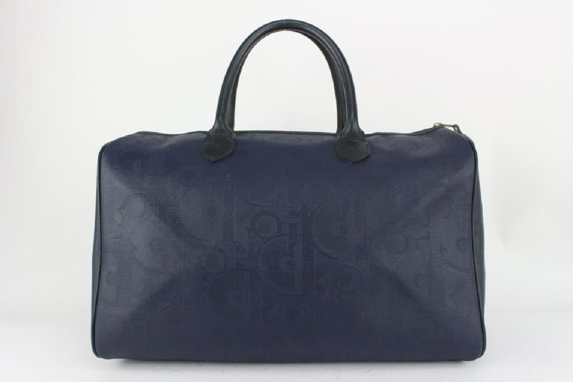 Dior Navy Blue Monogram Trotter Boston Bag 812da5
