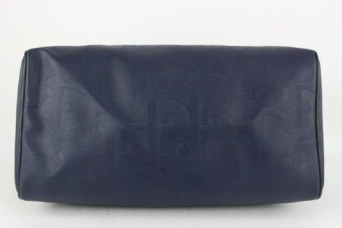 Dior - Sac Boston à monogrammes bleu marine « Trotter » 812da5 Bon état - En vente à Dix hills, NY