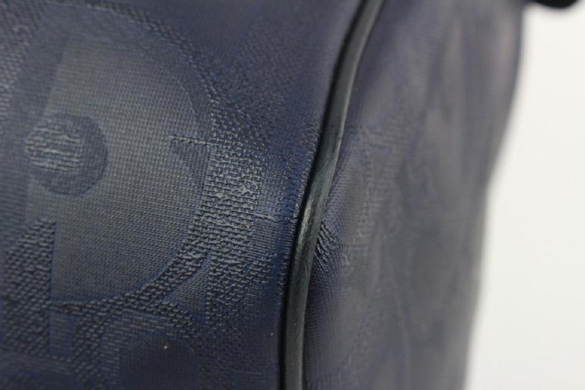 Women's Dior Navy Blue Monogram Trotter Boston Bag 812da5 For Sale