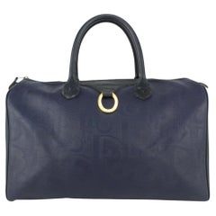 Dior Marineblaue Trotter Boston Tasche mit Monogramm 812da5