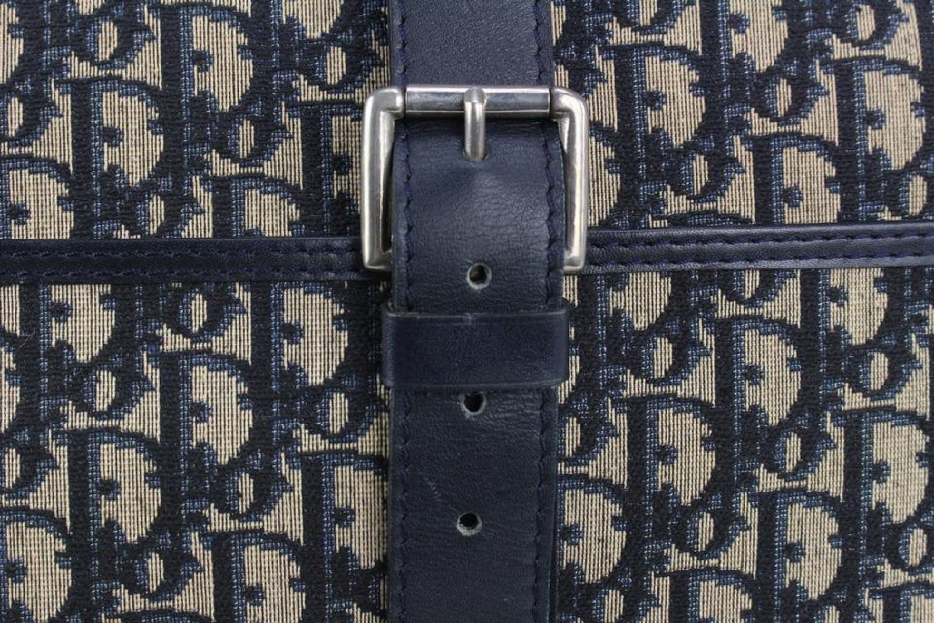 Dior Navy Blue Monogram Trotter Briefcase Luggage Business Bag 818da67 4