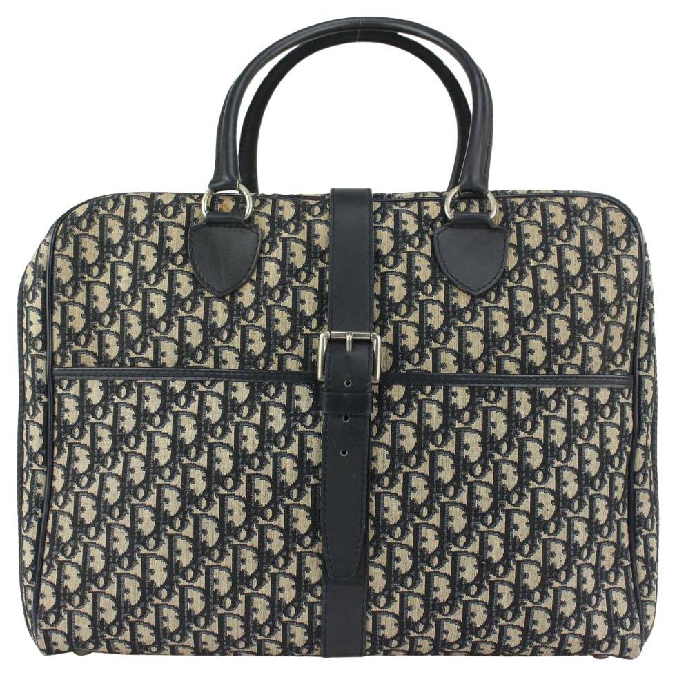 Dior Navy Blue Monogram Trotter Briefcase Luggage Business Bag 818da67