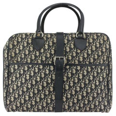 Dior Marineblaue Monogrammierte Trotter Aktentasche/Gepäck Businesstasche 818da67