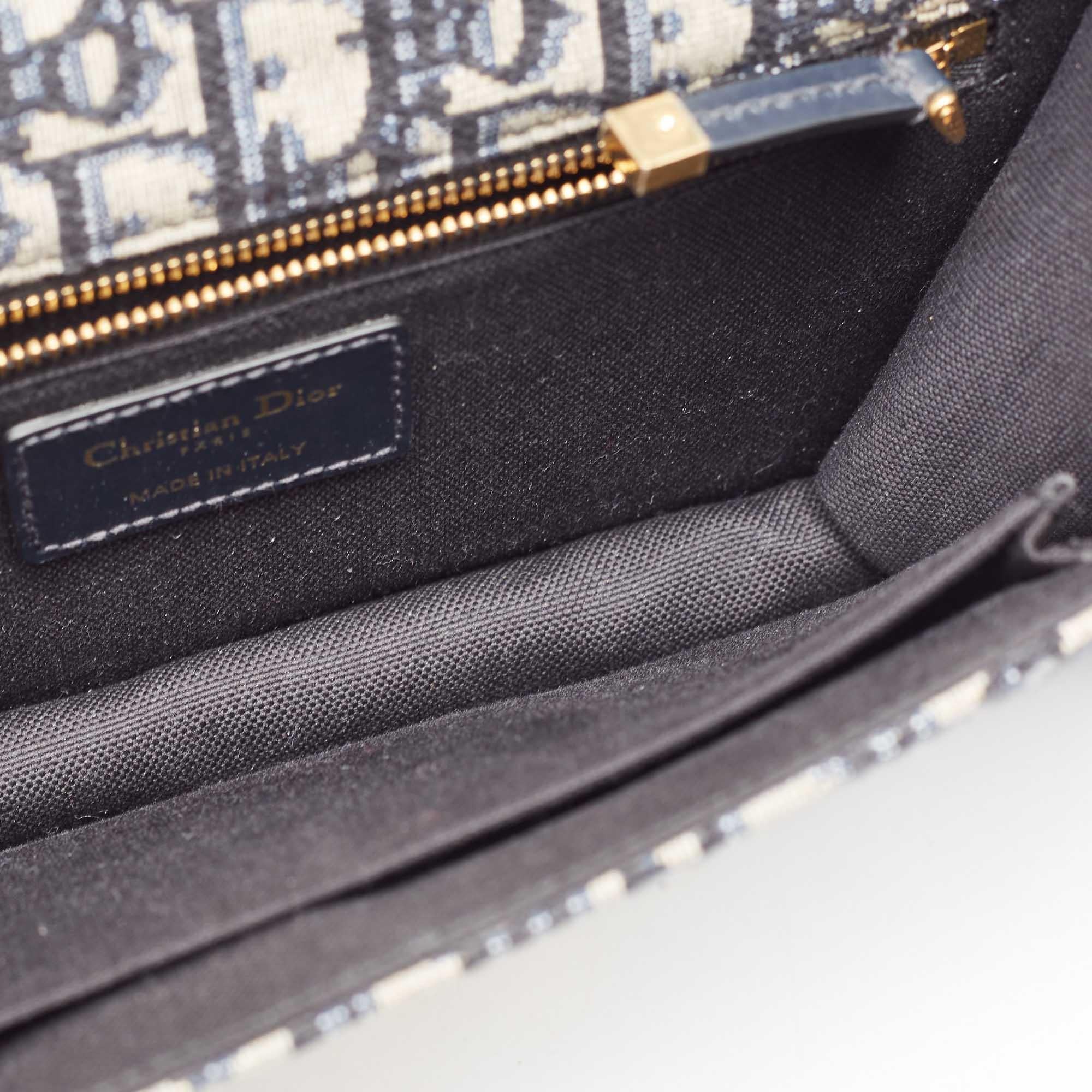 Dior Navy Blue Oblique Canvas and Leather 30 Montaigne Bag 7