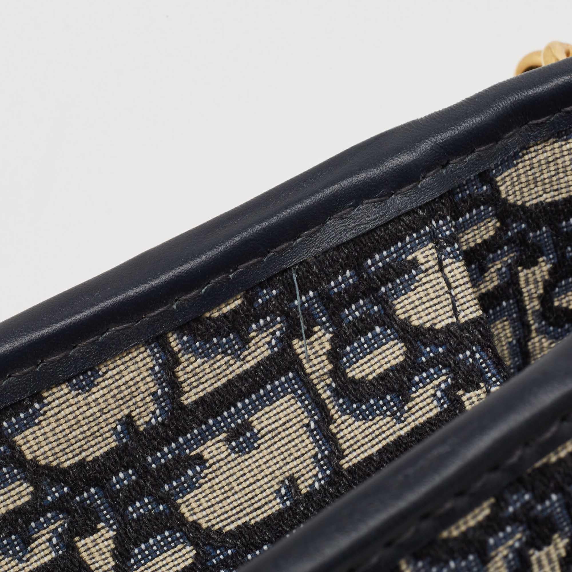 Dior Navy Blue Oblique Canvas and Leather 30 Montaigne Bag 4
