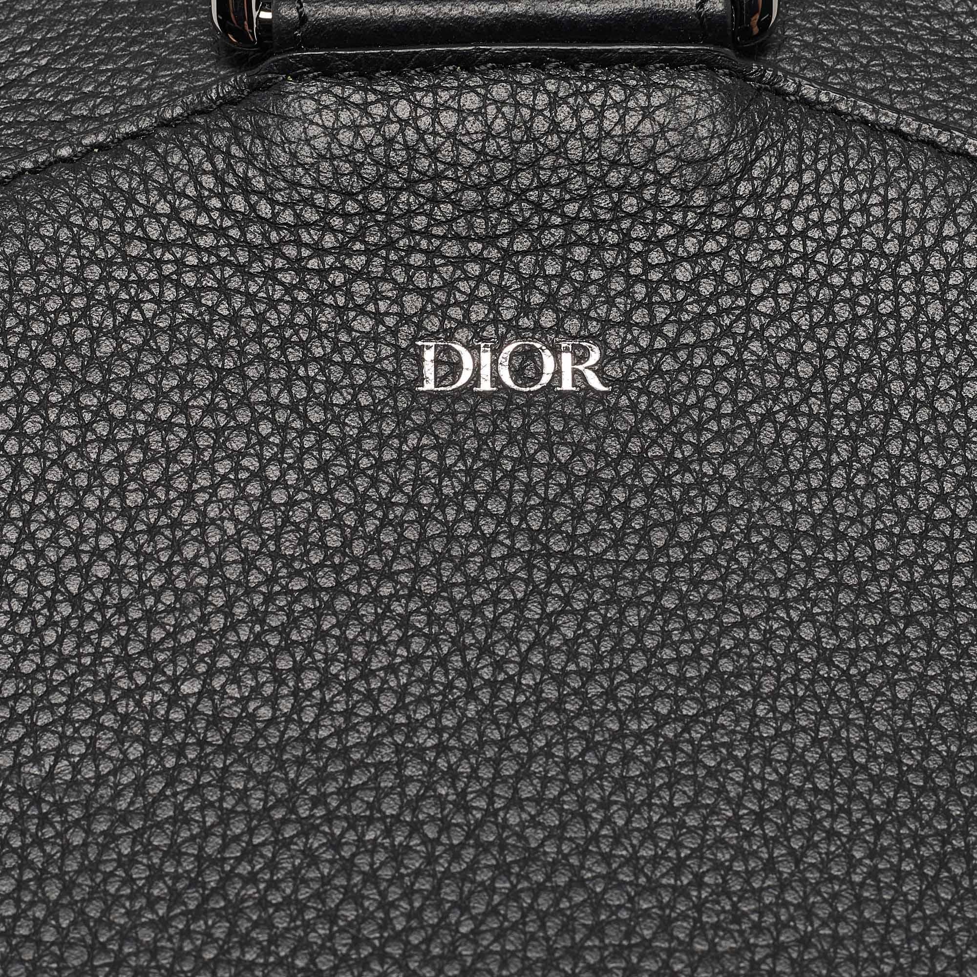 Women's Dior Navy Blue Oblique Canvas and Leather Mini Saddle Backpack