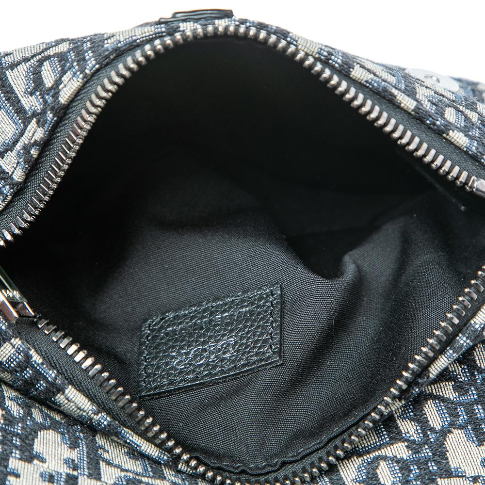 Women's Dior Navy Blue Oblique Canvas Mini Saddle Crossbody Bag