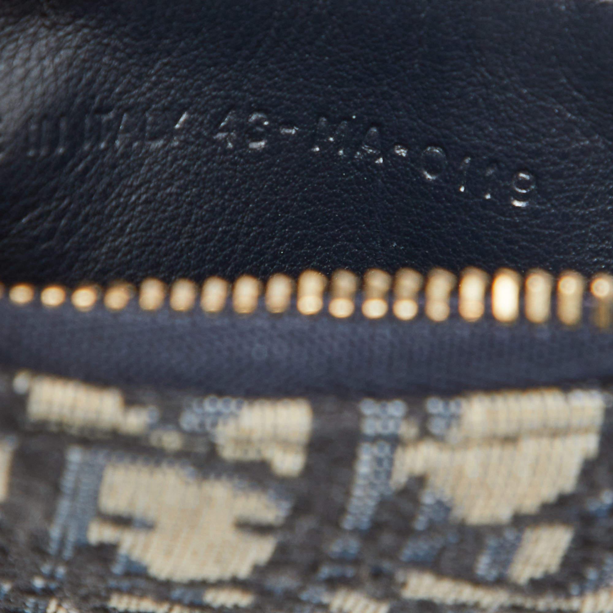 Dior Navy Blue Oblique Fabric Saddle Coin Purse 2