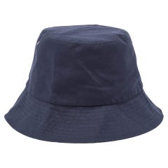 Dior Marineblauer doppelseitiger Wendbarer Teddy-D Brim Eimerhut Größe 56