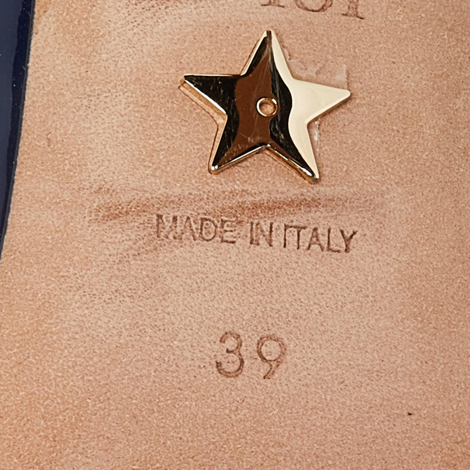 Dior Navy Blue Patent Leather J'Adior Slingback Pumps Size 39 1