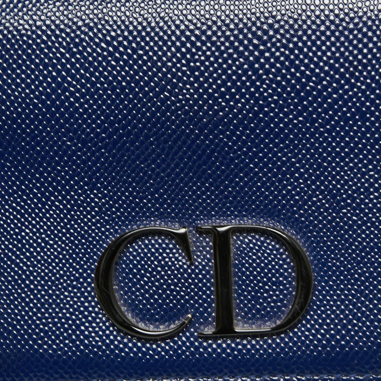 Dior Navy Blue Patent Leather Mania Compact Wallet For Sale at 1stDibs