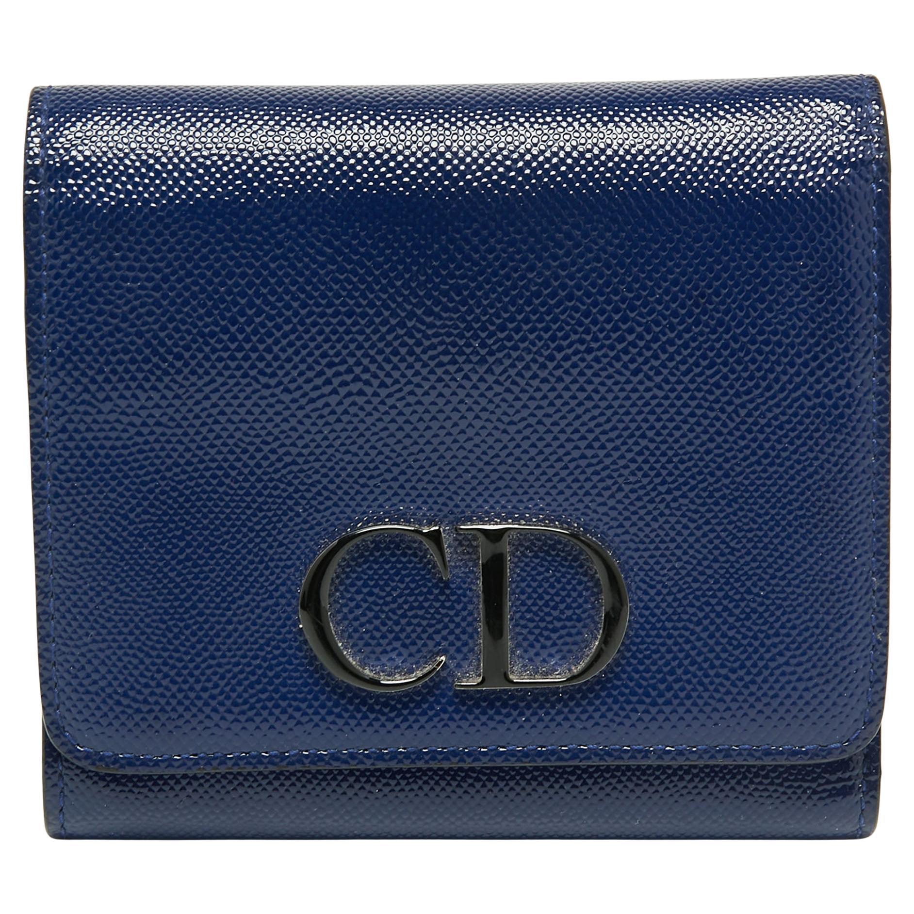 Dior Blue Leather Diorama Wallet on Chain at 1stDibs