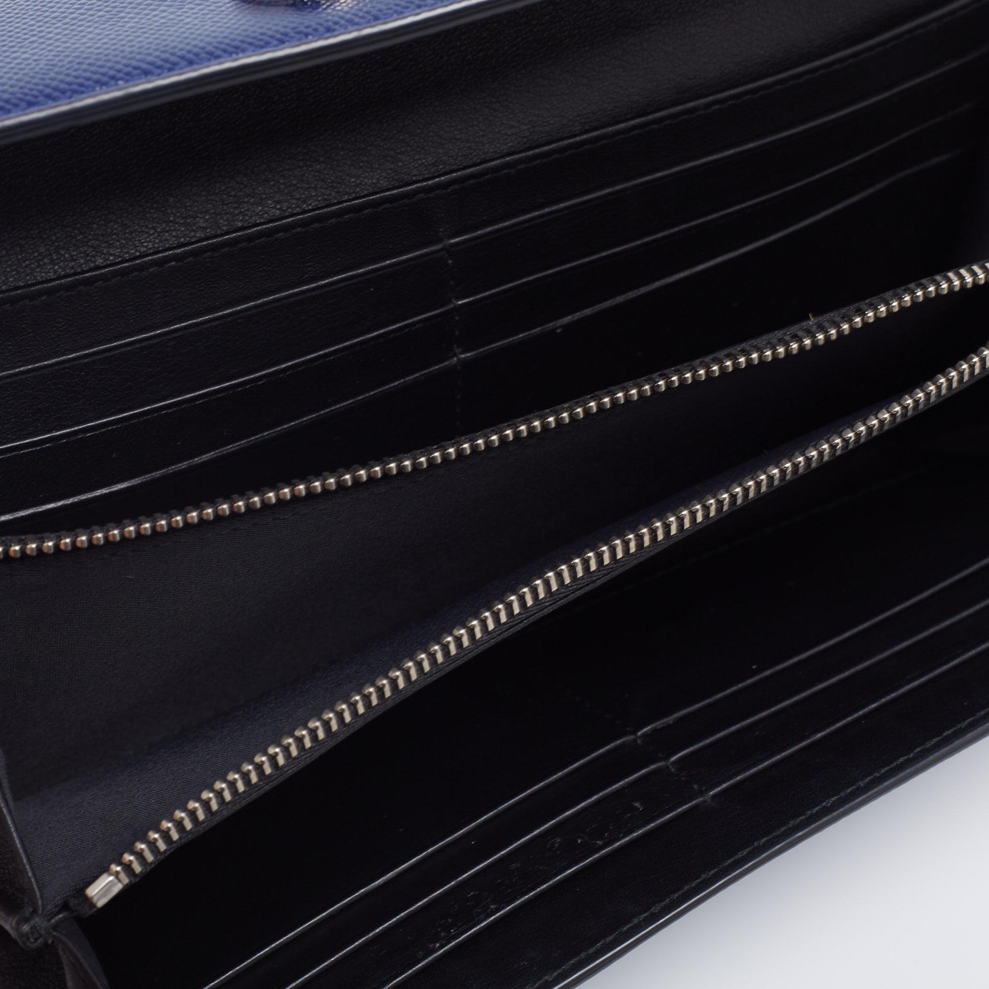 Dior Navy Blue Patent Leather Mania Rendez-Vous Wallet 6